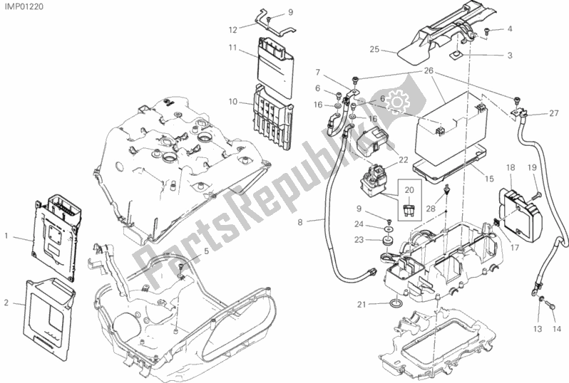 Todas las partes para Soporte De La Batería de Ducati Superbike Panigale V4 R USA 998 2019